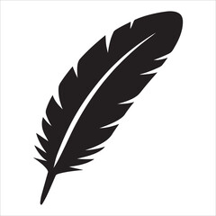 Fototapeta premium Black Feather Vector Icon