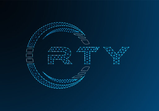 RTY low poly letter logo vector design. RTY lower poly logo design. Low poly logo.