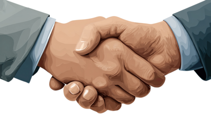 Business hand shake agreement partnership concept isolated on white background
