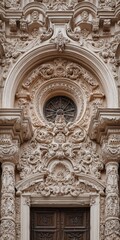 Obraz premium Ornate architectural detail of a stone facade