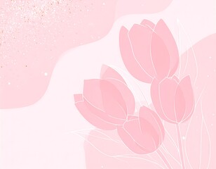 Delicate pink tulips on a soft background