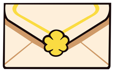 Gold white envelope. Editable color vector