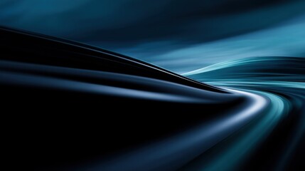 Elegant Dark Blue Background Featuring a Graceful Curved Line Evoking a Sense of Tranquility and Modern Design Perfect for Artistic Presentations