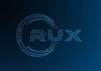 RUX low poly letter logo vector design. RUX lower poly logo design. Low poly logo.