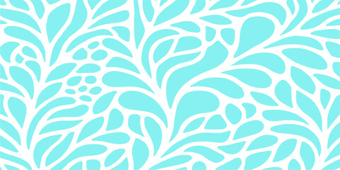 Seamless vector floral pattern with elegant spring leaves and flowers