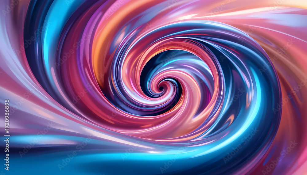 Poster vibrant swirling vortex with dynamic motion and captivating color transitions