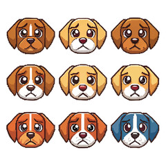 Pixel Art Emoji Pack – Retro 8-Bit Style Vector Icons Collection