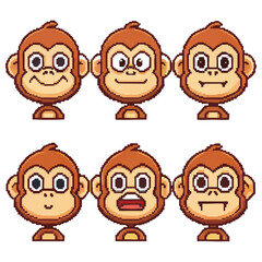 Pixel Art monEmoji Pack – Retro 8-Bit Style Vector Icons Collection