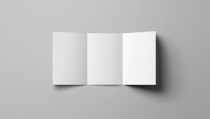 Brochure trifold blank leaflet mockup. Fold flyer paper tri fold menu template