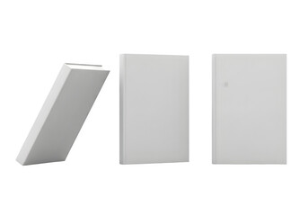 Image of super premium transparent photo of three blank white rectangular panels or blocks arranged in a row isolated on transparent background