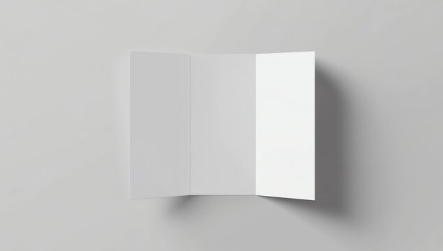 Brochure trifold blank leaflet mockup. Fold flyer paper tri fold menu template
