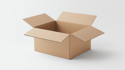 Cardboard mail box isolated on a white background