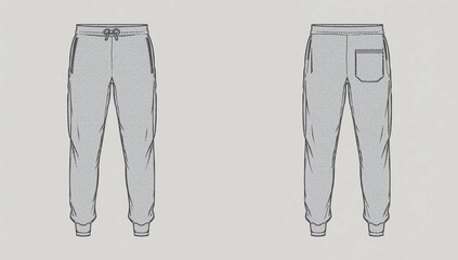 Casual jersey pants  sweat pants template