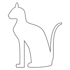 Symbol Cat Egyptian Hieroglyphs line