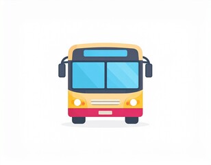 Colorful Flat Icon of Bus – Public Transport Symbol