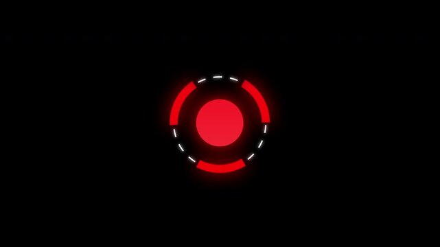 Red glowing oval shape with dashed outline on black background