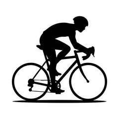 Obraz premium Illustration of a cyclist isolated on white background. Design element for emblem, sign, poster, badge. Vector illustration