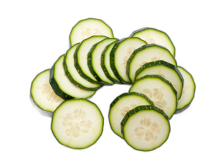 Slices of fresh green zucchini forming an arc