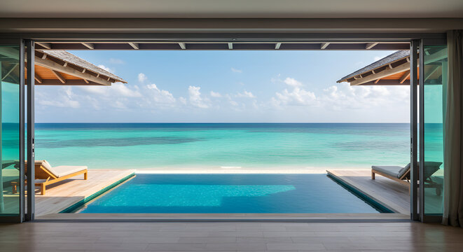 Luxurious oceanfront villa with private infinity pool and breathtaking views, perfect for a relaxing tropical vacation or idyllic honeymoon escape