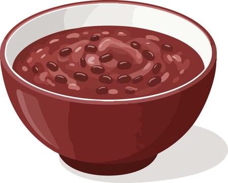 A close-up view of a bowl filled with hearty red beans and a rich, savory broth.
