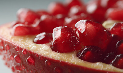 Close up of Fresh and Juicy Pomegranate Seeds