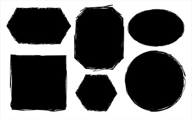 Grunge Shapes Collection: Black Vector Elements.