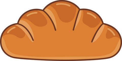 Illustration of a golden brown croissant with a cartoon style.