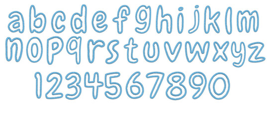 Hand-Drawn Embroidery Alphabet and Numbers Font Set