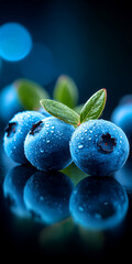 fresh blueberries in the market