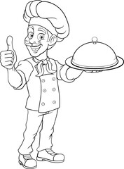 Chef Baker Cartoon Cook Food Man Mascot Character