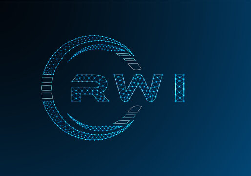 RWI low poly letter logo vector design. RWI lower poly logo design. Low poly logo.