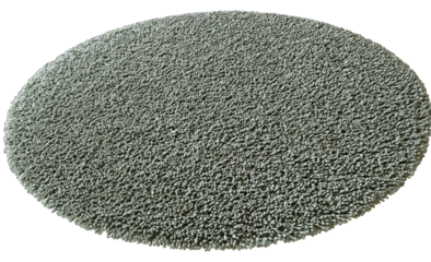 Gray round shaggy rug