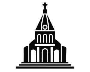 fatima shrine vector Illustration on black color and white background