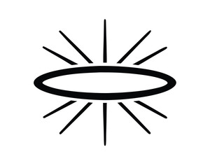 golden halo vector Illustration on black color and white background