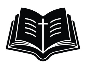 holy bible vector Illustration on black color and white background