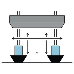 Column and Slab Load Distribution System – Structural Engineering Vector Illustration, column, reinforcement, construction