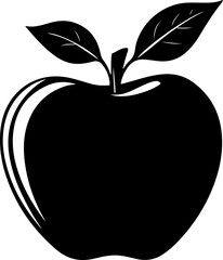 Apple fruit silhouette vector illustration