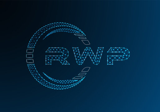 RWP low poly letter logo vector design. RWP lower poly logo design. Low poly logo.