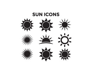 Sun vector icon design art illustration Set.
