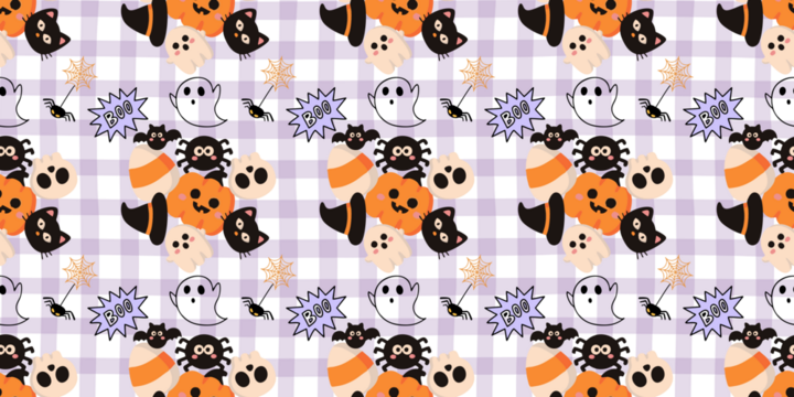 seamless pattern with abstract halloween background - Powered by Adobe