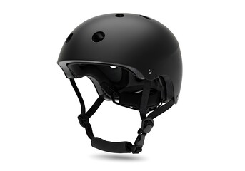 Fototapeta premium Black Protective Helmet for Sports and Recreation.
