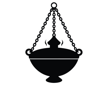 thurible smoke vector Illustration on black color and white background