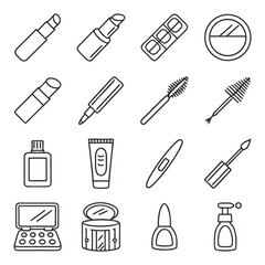 Minimal Cosmetic Line Icons for Modern Skincare and Makeup Designs