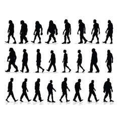 Obraz premium Human evolution silhouette progression