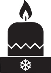  Minimalist Black and White Christmas Candle with Snowflake Base