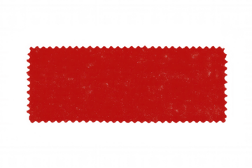 Rectangular red stamp label with a distressed grunge texture and jagged edges, offering a clear area on a see-through background