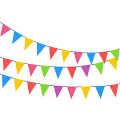 Obraz premium Colorful Party Bunting Flags, Celebration and Festival Decor