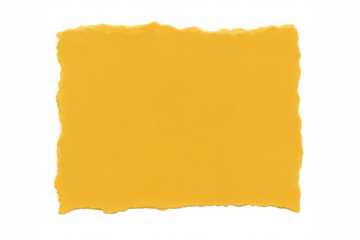 Yellow blank torn paper with rough edges, a textured scrap note, isolated with transparent background