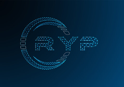 RYP low poly letter logo vector design. RYP lower poly logo design. Low poly logo.
