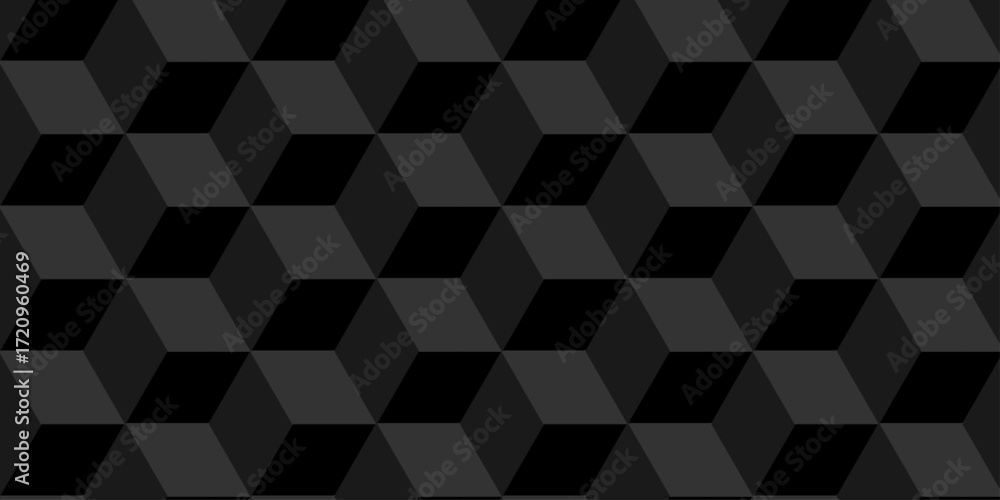 Poster vector minimal black abstract cube square geometric tile hexagon mosaic wall grid wallpaper. black a
